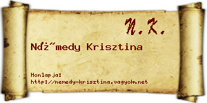 Némedy Krisztina névjegykártya